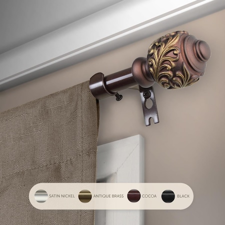 Kd 0.625 in. Aria Curtain Rod with 48 to 84 in. Extension, Cocoa KD3295741